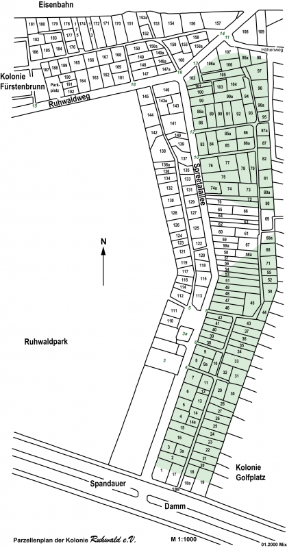 Parzellenplan der Kleingartenkolonie Ruhwald e.V.